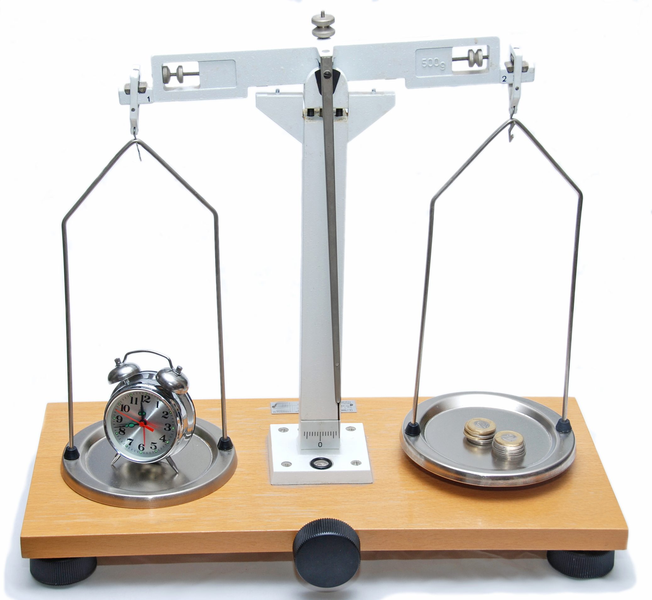 Vector Man image - clock-and-money-on-the-weighing-scale-